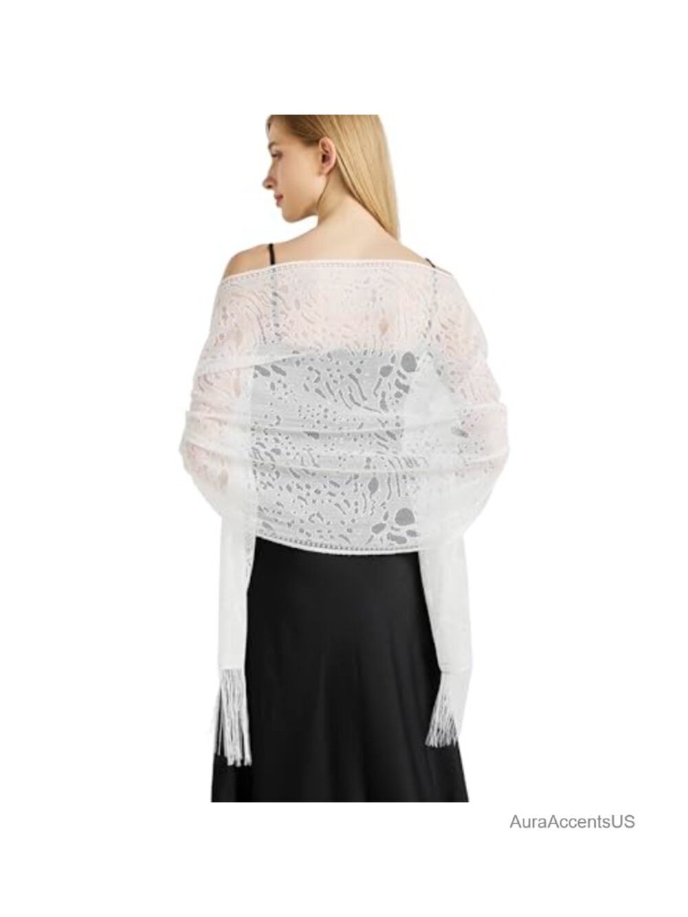Lace Floral Wrap Shawl Evening Wedding Bridal Scarf Lightweight Polyester